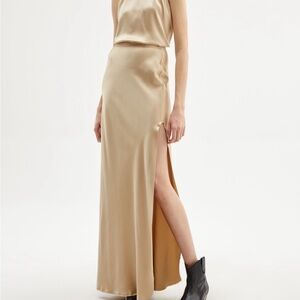 Nili Lotan Gold Maxi Skirt